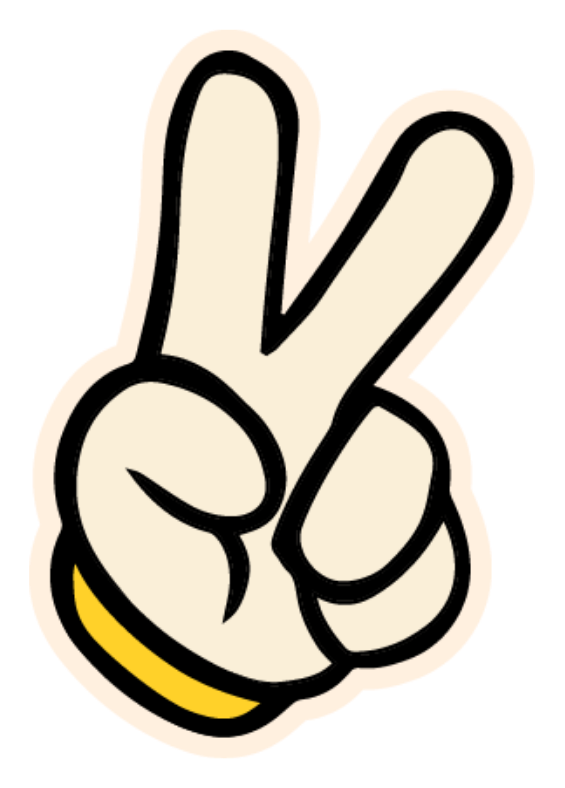 Illustrated victory hand